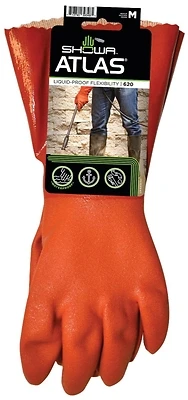 Atlas 620m-08.rt Medium Pvc Gloves, Double-dipped, Seamless Cotton, Pack Of 12
