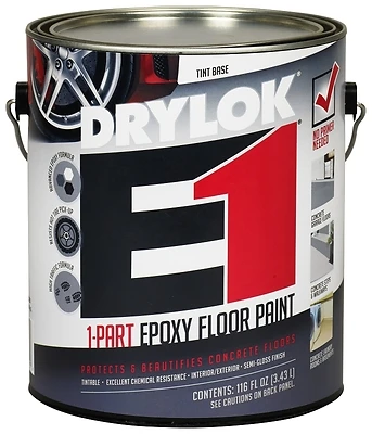 Drylok 28413 E1 Epoxy Floor Paint, Tint Base Semi-Gloss, 1 Gallon