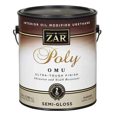 ZAR 36113 Polyurethane Wood Finish, Oil Modified, Semi-Gloss, 1 Gallon