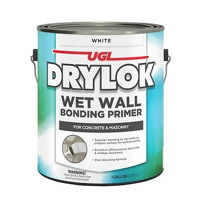 Drylok 25513 Wet Wall Bonding Primer, White, 1 Gallon, 2-Pack