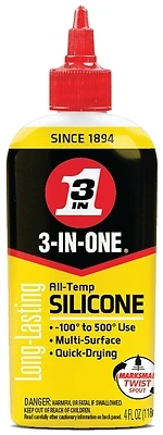 3-In-One 120008 Silicone Drip Oil, 4 oz. Bottle