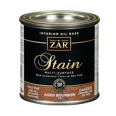 ZAR 11506 Interior Wood Stain, Aged Bourbon, 1/2 Pt.