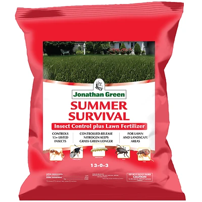 Jonathan Green 12011 Summer Survival Insect Control Plus Lawn Fertilizer, 18-0-3, 5,000 Sq. Ft.