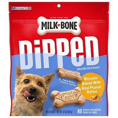 Dipped Dog Biscuits Baked With Real Peanut Butter, 32-oz.