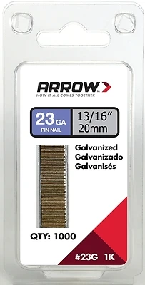 Pin Nails, 23-Ga., 13/16-In., 1,000-Pk.