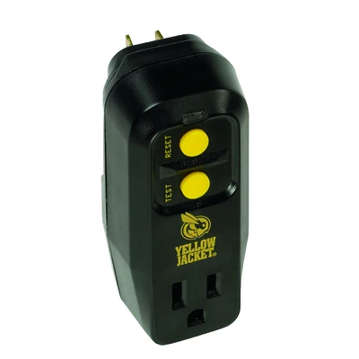 Yellow Jacket 2762 GFCI Plug Adapter, 1 Outlet, 15A, 125V