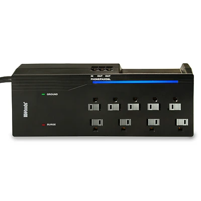 8-outlet 3540 Joule Surge Protector Strip With 6 Ft. Cord - Black