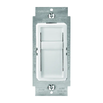 Leviton C22-06672-1LW Slide Dimmer, 120 A, 150 W, CFL, Halogen, Incandescent, LED Lamp, White