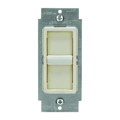 Leviton C28-06672-1LT Slide Dimmer, 120 A, 150 W, CFL, Halogen, Incandescent, LED Lamp, Light Almond