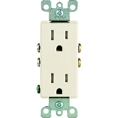 Leviton S04-T5325-00T Duplex Receptacle, Thermoplastic, Light Almond, 2-Pole, 15 A, 125 V, 14 AWG Wire