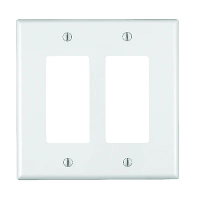 Decora 2-Gang Midway Nylon Wall Plate - White