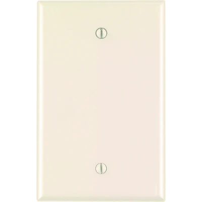 Leviton PJ13-T Blank Wallplate, 4-7/8 in L, 3-1/8 in W, 1/4 in Thick, 1-Gang, Nylon, Light Almond, Box Mounting