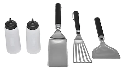 Weber 6776 Flat Top Griddle Set, 5-Piece Tool Kit