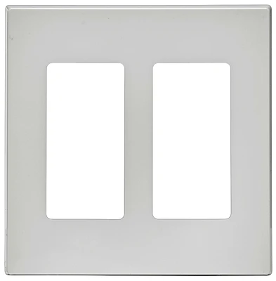 Decora Plus 2-gang Screwless Polycarbonate Wall Plate, White