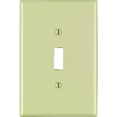 Leviton 86101 Wallplate, Oversized, 3-1/2 in L, 5-1/4 in W, 1-Gang, Thermoset Plastic, Ivory, Smooth