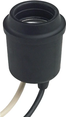 Leviton 124-D 1-Circuit Keyless Lamp Holder, 250 V, 660 W, Phenolic Housing Material, Black/White