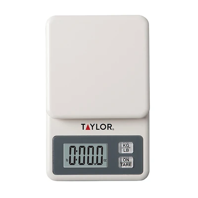 Taylor 3817 Digital Kitchen Scale, White, 11-Lb. Capacity