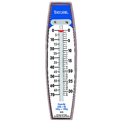 Taylor 3070 Hanging Scale, Analog, Steel, 70 Lb. Capacity