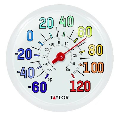 Taylor 6714 Outdoor Thermometer, Big and Bold Dial, Sky Blue, 13.25-In.