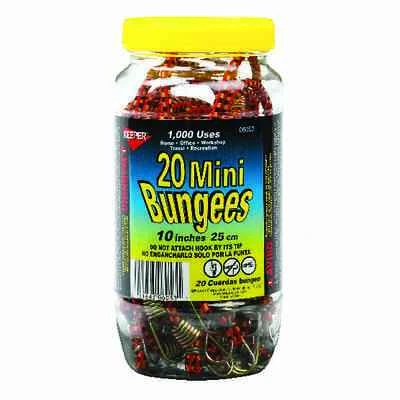 Keeper 06053 Mini Bungee Cord, 10 In., 20-Pc., Assorted Colors