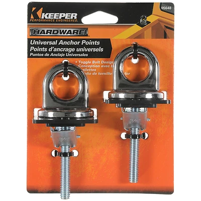 Keeper 05648 Anchor Point, Premium Chrome Steel, 6 In., 2-Pk.