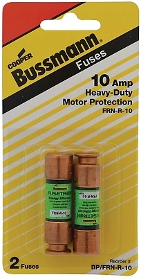 Bussmann FRN-R Series BP/FRN-R-10 Fuse, 10 A, 250 V, 20, 200 kA Interrupt, RK5, Cartridge, Time Delay Fuse