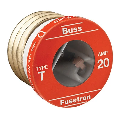 Cooper Bussmann T-20 Time-Delay Plug Fuse, 20-Amp, 125V, 4-Pack