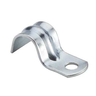 Halex 26211 1-Hole Flex AC/BX Strap, 3/8 in, Steel, Galvanized, 10/BAG