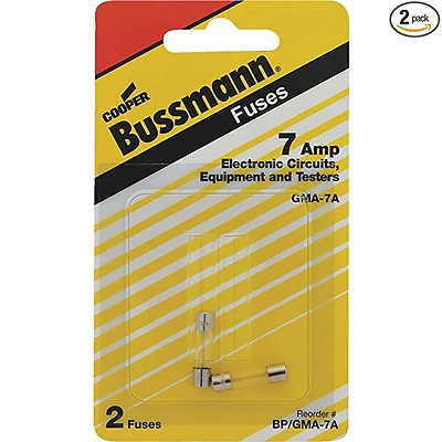 Bussmann BP/GMA-7A Fuse, 7 A, 125 V, Glass Body, GMA, Fast Acting Fuse