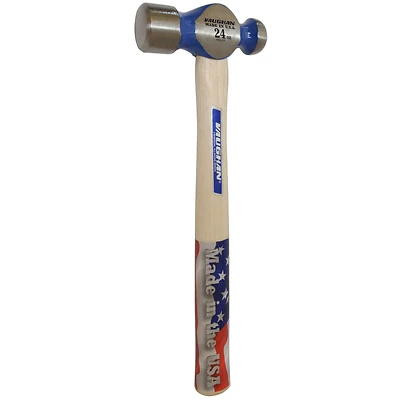 Vaughan TC224 Ball Pein Hammer, 24 Oz., 15.25 In. Hickory Handle
