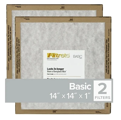 14x14x 1 In. Flat Panel Air Filter, 2-Pk.
