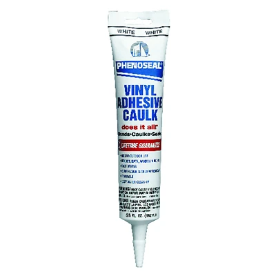 Phenoseal Vinyl Caulk, White, 6-oz.