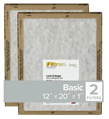 12x20 x 1 In. Flat Panel Air Filter, 2-Pk.