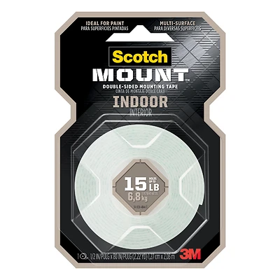 Scotch 110H Heavy-Duty Mounting Tape, Double-Sided, 1/2 x 80 In.
