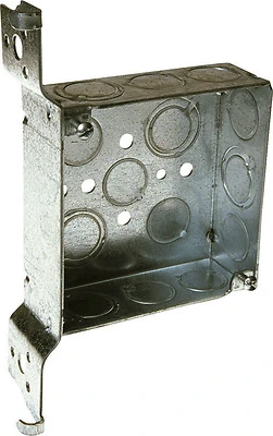 Deep FM Bracket Electrical Wall/ Ceiling Junction Box, 1-1/2 x 4 In. Square