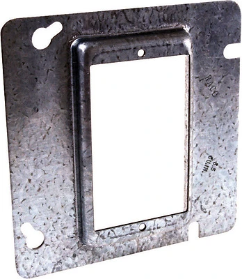 Outlet Box Cover, Single, Square, 1/2 In. Rise, Steel, 4-11/16 In.