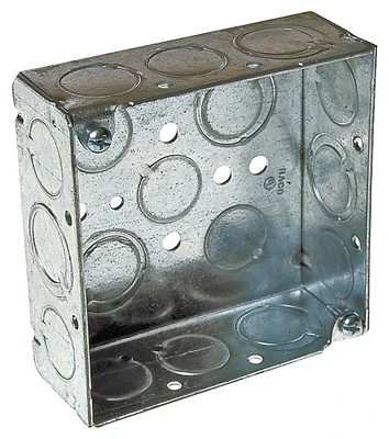 Deep Electrical Wall/ Ceiling Junction Box, Welded Corners, 1-1/2 x 4 In. Square