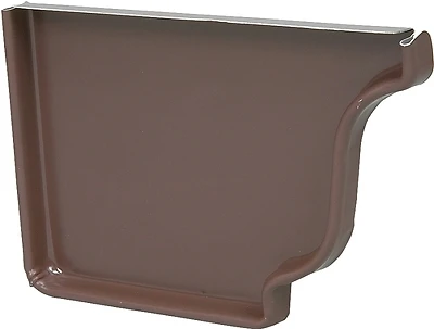 Amerimax 2520519 Gutter End Cap, Left, Brown Aluminum, 5 In.