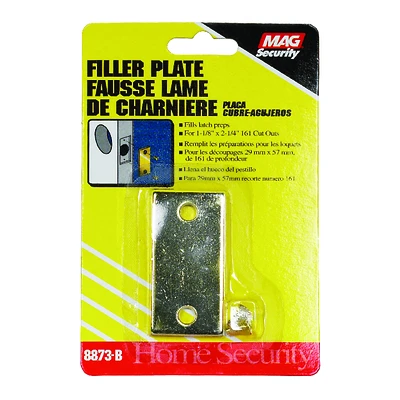 Prime Line U 9497 Defender Security Brass Latch Bolt Hole Filler Plate, 1-1/8 x 2-1/4 In.
