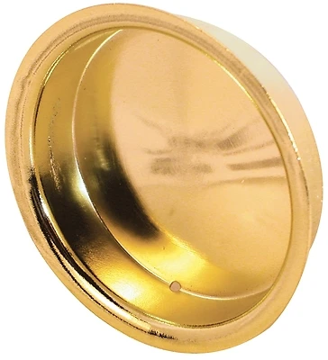 Prime Line N 6698 Bypass Door Pull Handle, Brass, 2 In. Round, 2-Pk.