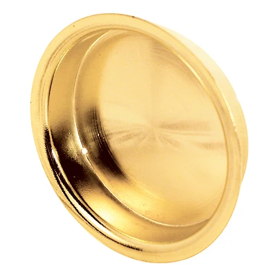 Prime Line N 6699 Mortise Pulls For Bypass Sliding Closet Doors, Bright Brass, 2-1/8 In., 2-Pk.