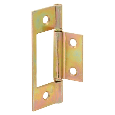 Bi-Fold Door Hinges, Non-Mortise Style, Brass Plated, 2-Pk.