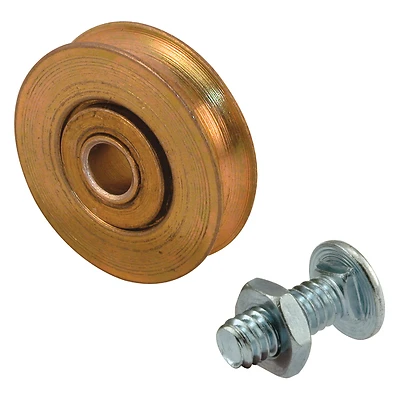 Sliding Door Roller, Unfinished Steel, 1/4 In. ID x 1-1/4 In. OD, 2-Pk.
