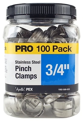3/4 In. Stainless Steel Pex Barb Pinch Clamp (100-pack) - Model Pxpc34100jr