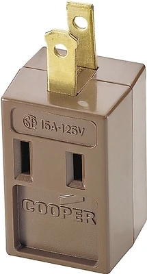 Cooper Bp4400b Brown 3-outlet Cube Tap Adapter, Non-grounded, Pack Of 5