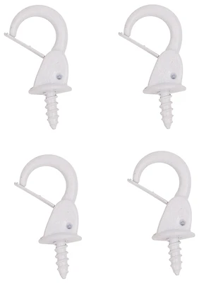 ProSource PH-122238-PS Cup Hook, 7/16 In Thread, Zinc Alloy, White Painted