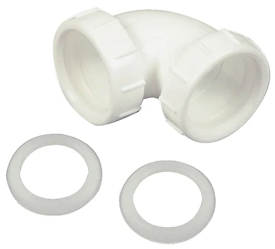 Danco 94034 Slip-Joint Elbow Tube, 1-1/2 In, PVC, White
