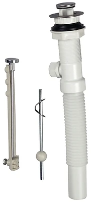 88116 Universal Flexible Pop-up Drain Assembly With Lift Rod & Plunger, 2 In.