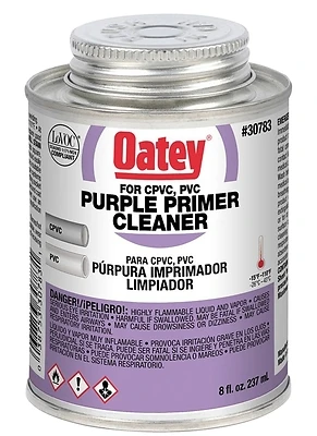 Oatey 30783 Purple Primer and Cleaner for CPVC and PVC Pipe, 8 Oz