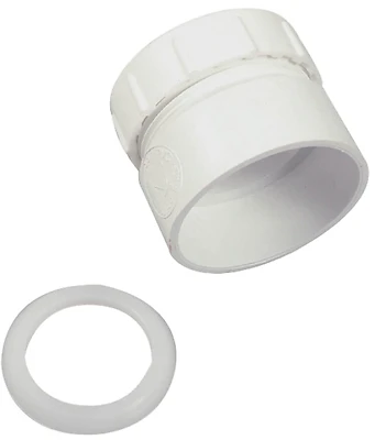 94041 Trap Adapter 1-1/2 Inch White With Nut And Washer